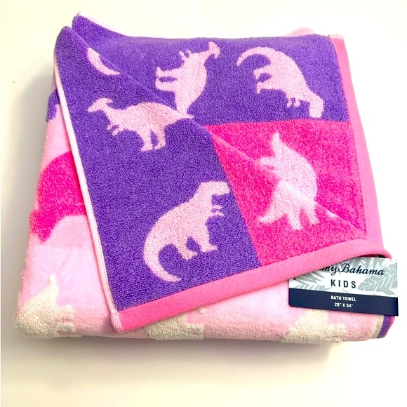 8pc TOMMY BAHAMA Kids 100% Cotton Bath Towel Set - Daniele Di - Pink/Purple - Picture 4 of 11